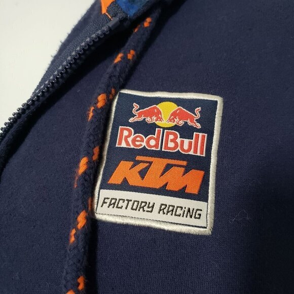 Red Bull KTM Racing Sweatshirt Blue Hooded Full Zip Jacket Mens Sz Large - Picture 3 of 15